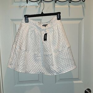 Express Short Flare Skirt, Creme Color, 4